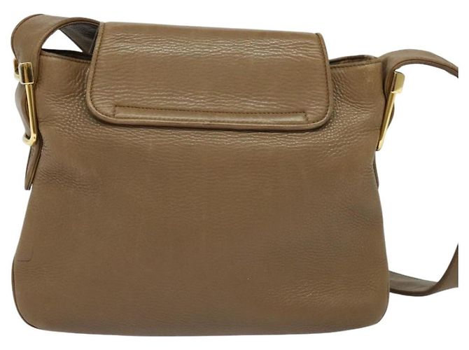 Borsa a Spalla GUCCI in Pelle Marrone Oro Auth ep8554 D'oro - vista 2