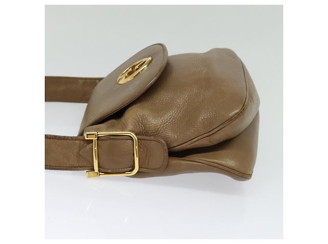 Borsa a Spalla GUCCI in Pelle Marrone Oro Auth ep8554 D'oro - vista 3