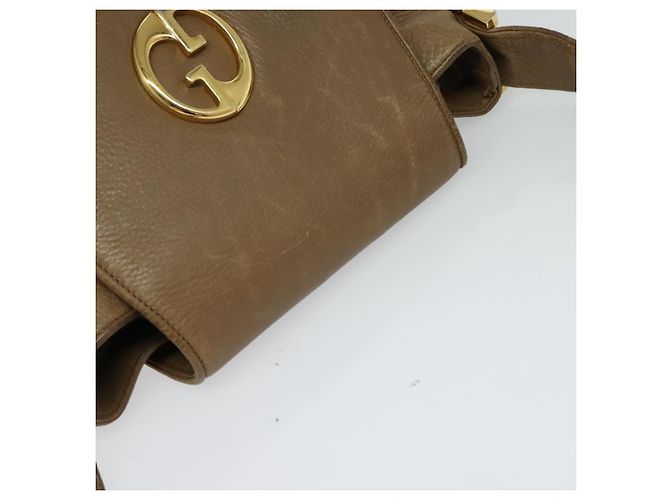 Borsa a Spalla GUCCI in Pelle Marrone Oro Auth ep8554 D'oro - vista 6