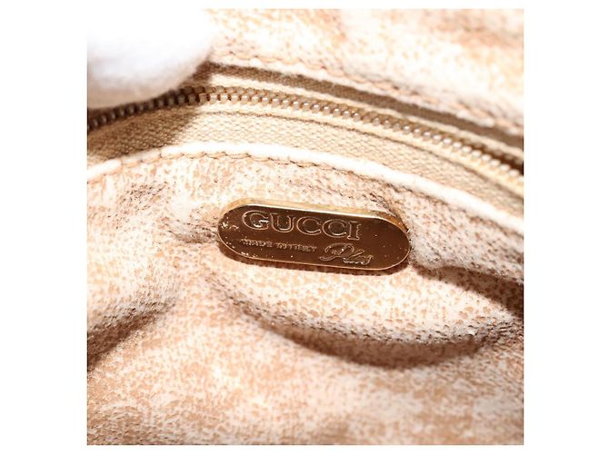 Borsa a spalla GUCCI GG Plus Supreme PVC Beige Auth ep8482 - vista 10