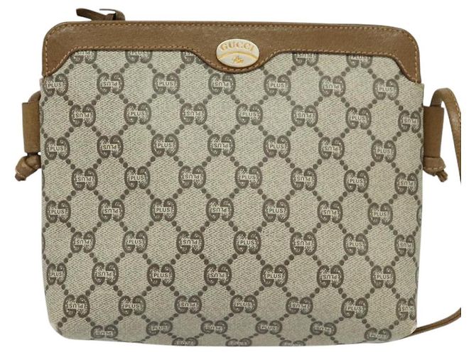 Borsa a spalla GUCCI GG Plus Supreme PVC Beige Auth ep8482 - vista 13
