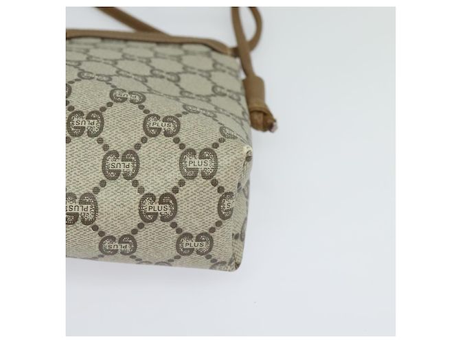 Borsa a spalla GUCCI GG Plus Supreme PVC Beige Auth ep8482 - vista 14