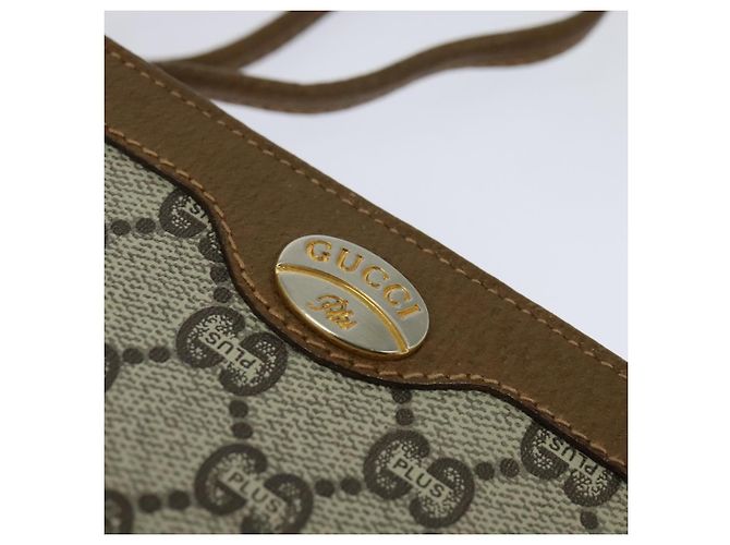 Borsa a spalla GUCCI GG Plus Supreme PVC Beige Auth ep8482 - vista 17