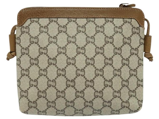 Borsa a spalla GUCCI GG Plus Supreme PVC Beige Auth ep8482 - vista 2
