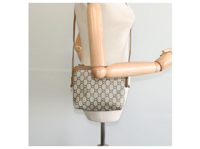 Borsa a spalla GUCCI GG Plus Supreme PVC Beige Auth ep8482 - vista 20