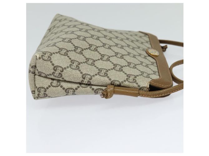 Borsa a spalla GUCCI GG Plus Supreme PVC Beige Auth ep8482 - vista 4