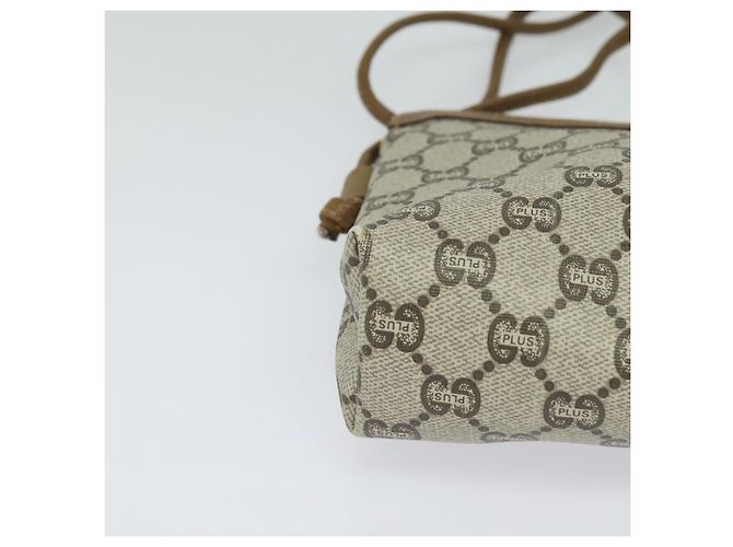 Borsa a spalla GUCCI GG Plus Supreme PVC Beige Auth ep8482 - vista 9