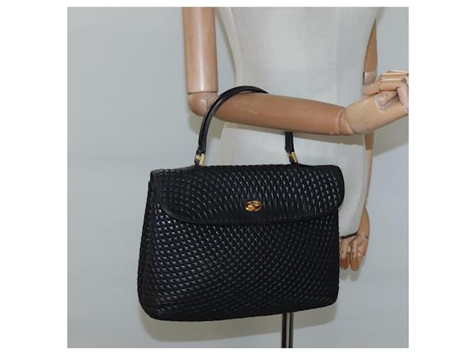 Borsa a mano BALLY in pelle nera e oro Auth BD1660 Nero D'oro - vista 20