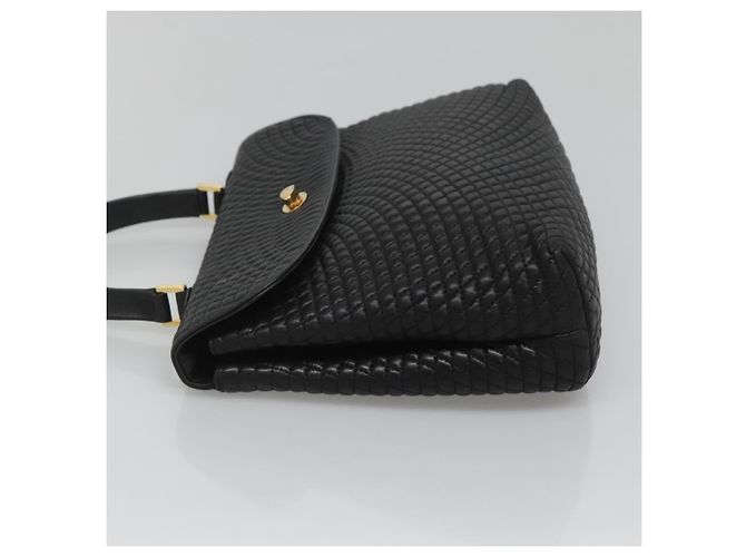 Borsa a mano BALLY in pelle nera e oro Auth BD1660 Nero D'oro - vista 3