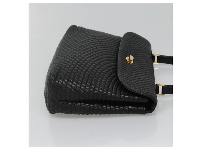 Borsa a mano BALLY in pelle nera e oro Auth BD1660 Nero D'oro - vista 4