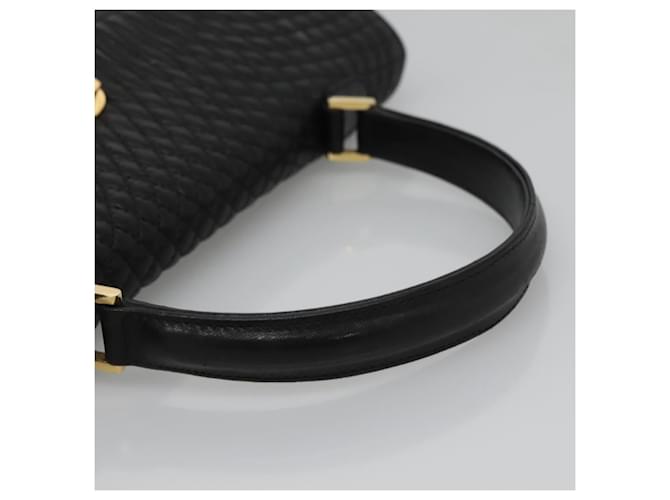 Borsa a mano BALLY in pelle nera e oro Auth BD1660 Nero D'oro - vista 7