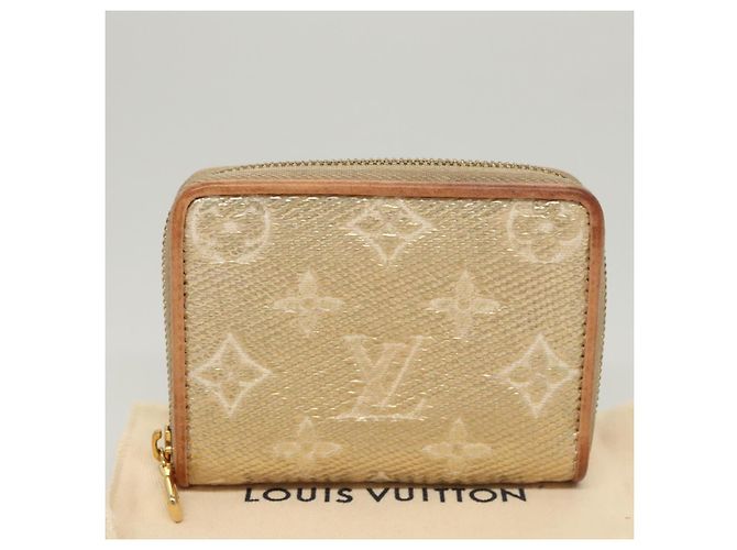 Monedero Zippy de jacquard laminado Monogram LOUIS VUITTON M82483 Auth KD245 Dorado - vista 12