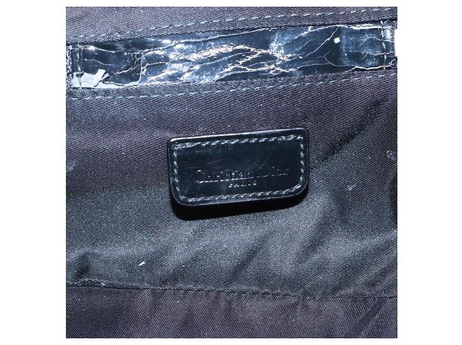 Pochette Vanity in Tela Trotter Christian Dior Catena Nero Argento Auth bs24090 - vista 10