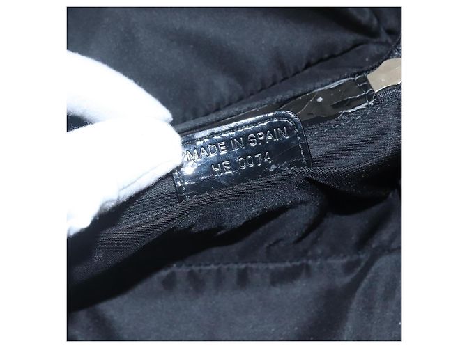 Pochette Vanity in Tela Trotter Christian Dior Catena Nero Argento Auth bs24090 - vista 12