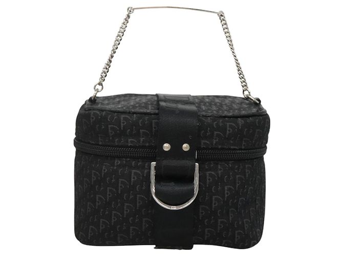 Pochette Vanity in Tela Trotter Christian Dior Catena Nero Argento Auth bs24090 - vista 13