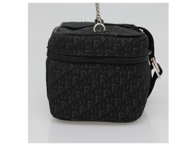 Pochette Vanity in Tela Trotter Christian Dior Catena Nero Argento Auth bs24090 - vista 3