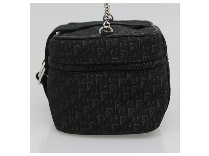 Pochette Vanity in Tela Trotter Christian Dior Catena Nero Argento Auth bs24090 - vista 4