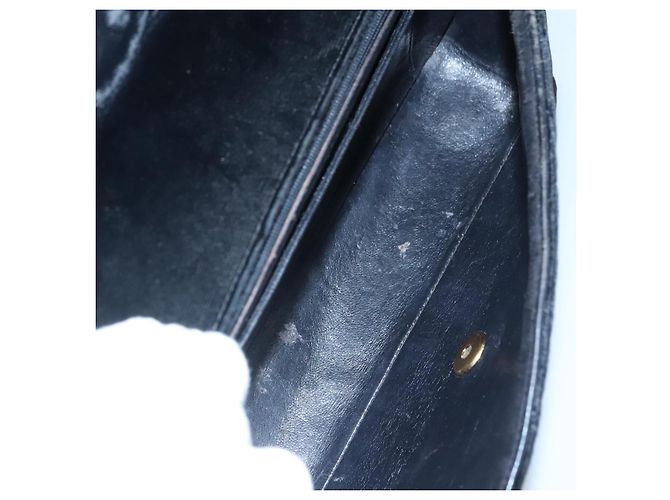 CHANEL Borsa a Mano Matelassé Velluto Nero Oro CC Auth MX239 D'oro - vista 11