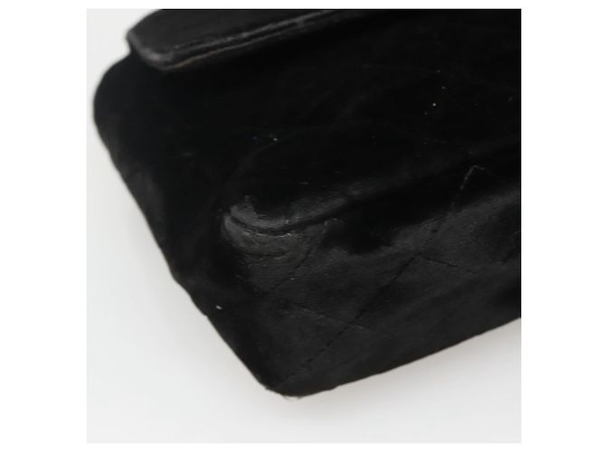 CHANEL Borsa a Mano Matelassé Velluto Nero Oro CC Auth MX239 D'oro - vista 14