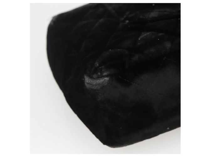 CHANEL Borsa a Mano Matelassé Velluto Nero Oro CC Auth MX239 D'oro - vista 16