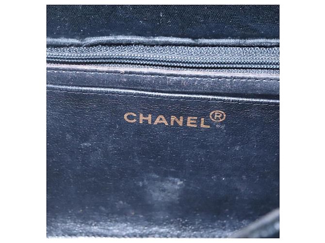 CHANEL Borsa a Mano Matelassé Velluto Nero Oro CC Auth MX239 D'oro - vista 17