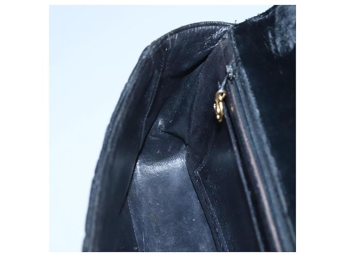 CHANEL Borsa a Mano Matelassé Velluto Nero Oro CC Auth MX239 D'oro - vista 19