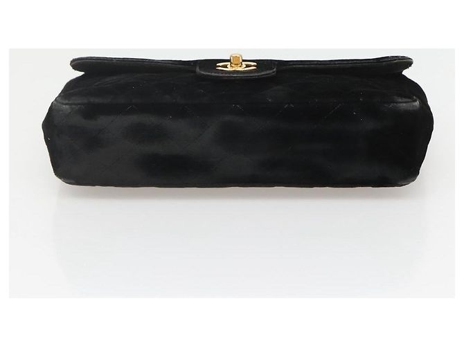 CHANEL Borsa a Mano Matelassé Velluto Nero Oro CC Auth MX239 D'oro - vista 5