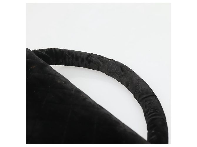 CHANEL Borsa a Mano Matelassé Velluto Nero Oro CC Auth MX239 D'oro - vista 8