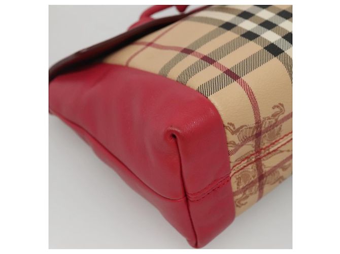 Borsa a spalla Burberry Nova Check PVC rosa beige oro Auth KD447 D'oro - vista 14