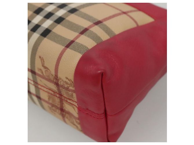 Borsa a spalla Burberry Nova Check PVC rosa beige oro Auth KD447 D'oro - vista 15