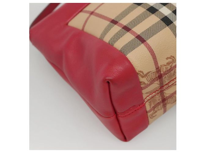 Borsa a spalla Burberry Nova Check PVC rosa beige oro Auth KD447 D'oro - vista 16