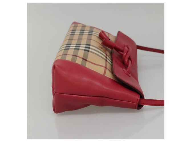 Borsa a spalla Burberry Nova Check PVC rosa beige oro Auth KD447 D'oro - vista 3