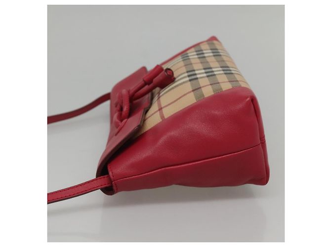 Borsa a spalla Burberry Nova Check PVC rosa beige oro Auth KD447 D'oro - vista 4