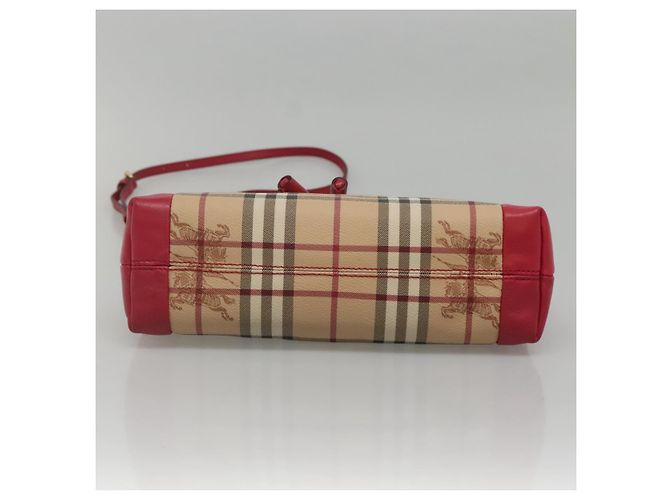 Borsa a spalla Burberry Nova Check PVC rosa beige oro Auth KD447 D'oro - vista 5