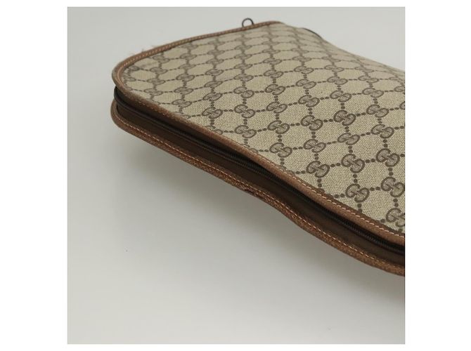 GUCCI GG Suprême GunSlip PVC Beige Auth MX319 - vue 15