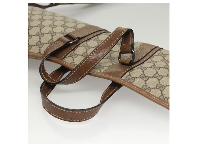 GUCCI GG Suprême GunSlip PVC Beige Auth MX319 - vue 17