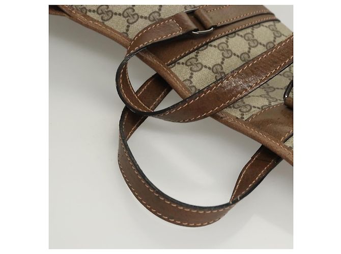 GUCCI GG Suprême GunSlip PVC Beige Auth MX319 - vue 19