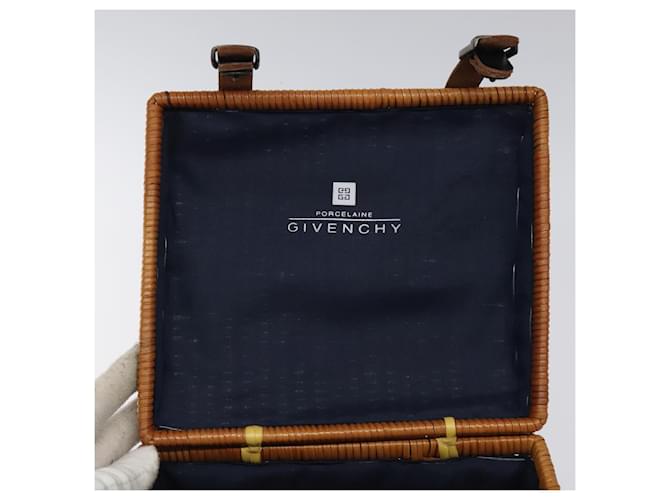 Borsa a mano GIVENCHY in rafia marrone Auth BD1504 - vista 11