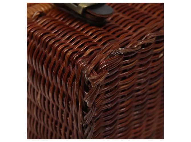 Borsa a mano GIVENCHY in rafia marrone Auth BD1504 - vista 16