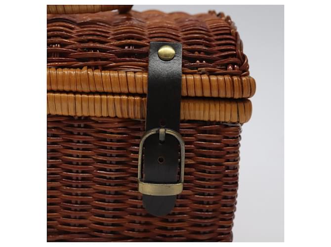 Borsa a mano GIVENCHY in rafia marrone Auth BD1504 - vista 17