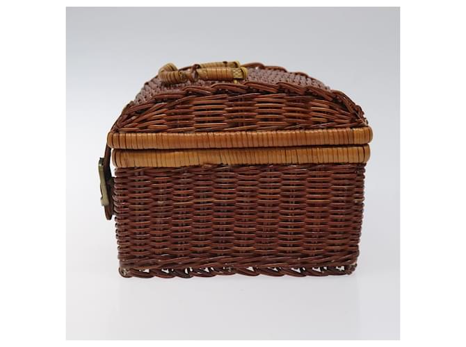 Borsa a mano GIVENCHY in rafia marrone Auth BD1504 - vista 4