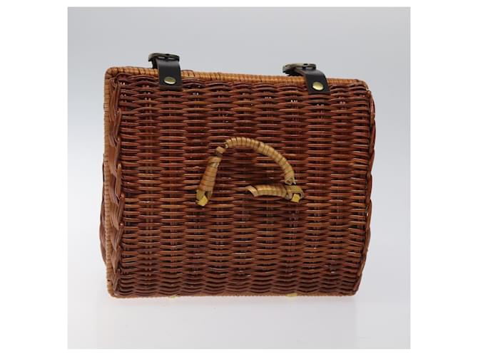Borsa a mano GIVENCHY in rafia marrone Auth BD1504 - vista 6