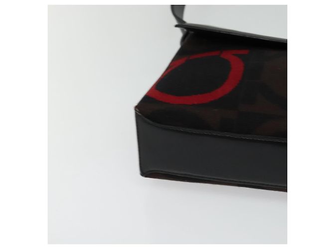 Borsa Gancini in tela e pelle nera argento di Salvatore Ferragamo Auth bs24330 Nero - vista 9