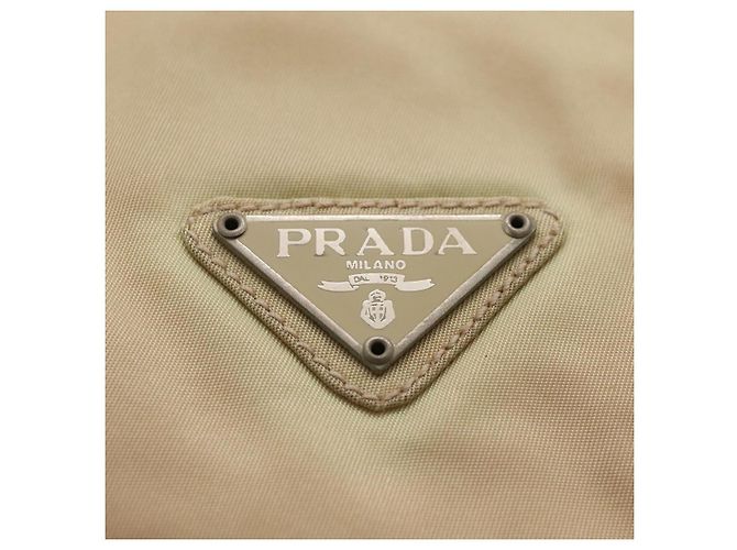 PRADA Borsa a Spalla con Catena in Nylon Beige Auth BD1635 - vista 18