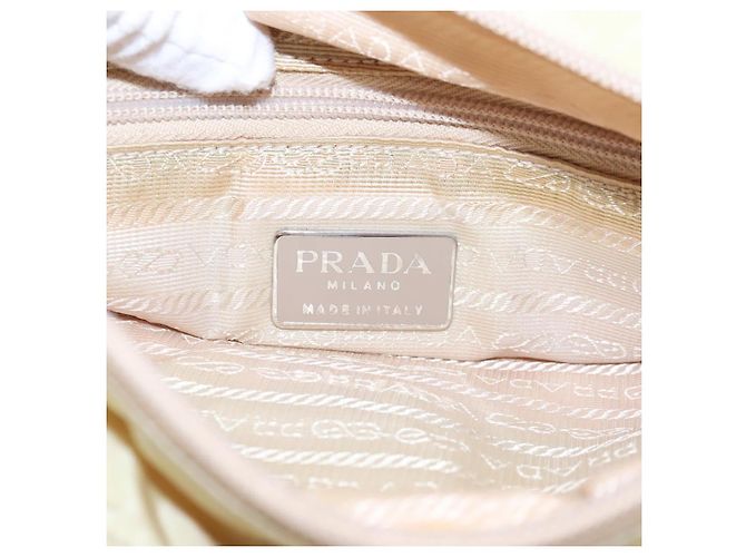 PRADA Borsa a Spalla con Catena in Nylon Beige Auth BD1635 - vista 19