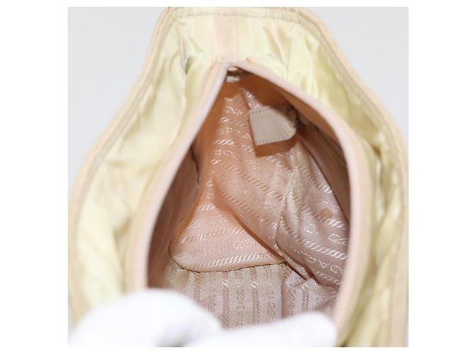 PRADA Borsa a Spalla con Catena in Nylon Beige Auth BD1635 - vista 21