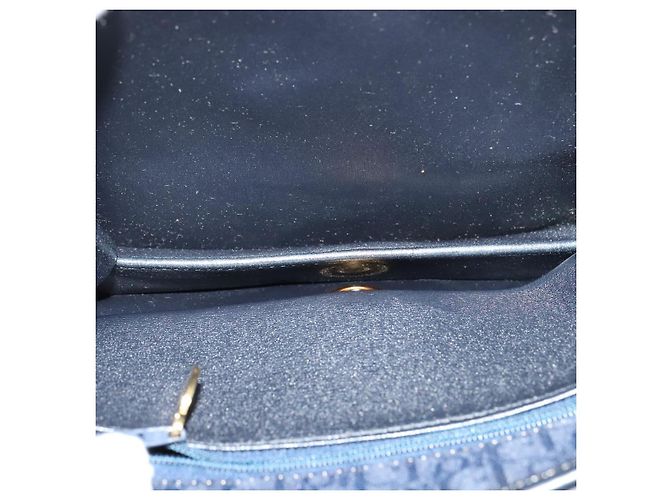 Borsa a spalla in tela Trotter Christian Dior blu navy oro Auth ep8528 D'oro - vista 11