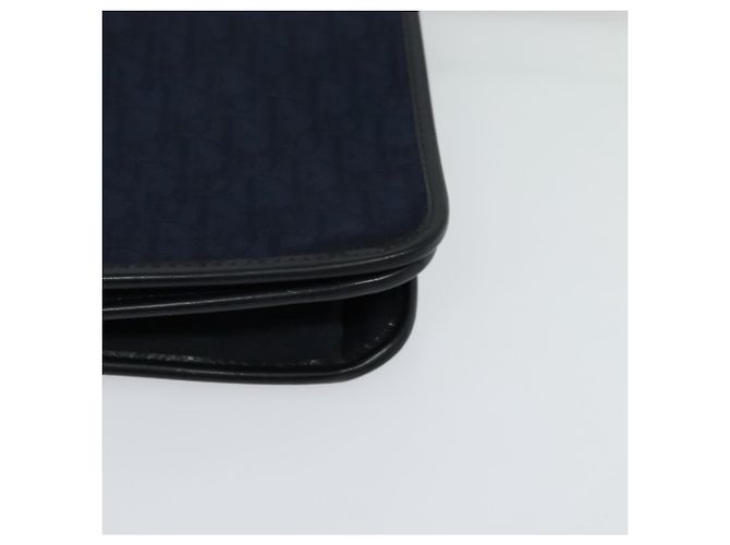 Borsa a spalla in tela Trotter Christian Dior blu navy oro Auth ep8528 D'oro - vista 14