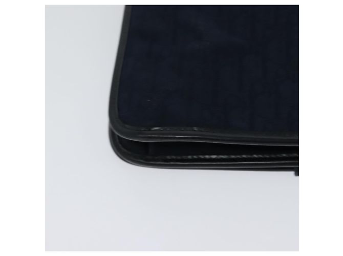 Borsa a spalla in tela Trotter Christian Dior blu navy oro Auth ep8528 D'oro - vista 15