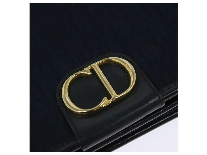 Borsa a spalla in tela Trotter Christian Dior blu navy oro Auth ep8528 D'oro - vista 17